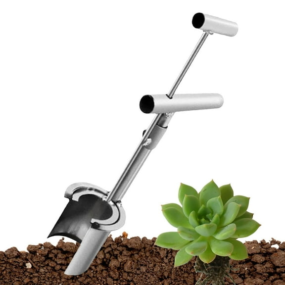MODANU Bulb Planter Tool, Metal Gardening Bulb Transplanter, Plant and Fruit Tree Seedling Transplanter, Heavy Duty Seed Planting Tools for Digging Holes Sowing Plant Bulb (Silver)