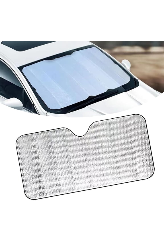 Car Front Windshield Sunshade, 51.1" x 23.6" Car Front Window Sun Protector Cover, Front Windshield Sunscreen Heat Shield, Car Windshield Cover for Cars, SUVs, Trucks (Silver)