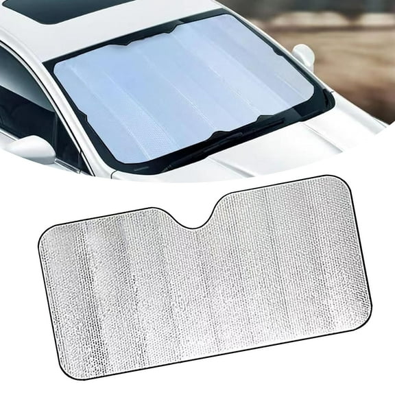 MODANU Car Front Windshield Sunshade, 51.1" x 23.6" Car Front Window Sun Protector Cover, Front Windshield Sunscreen Heat Shield, Car Windshield Cover for Cars, SUVs, Trucks (Silver)