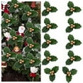thumbnail image 1 of MODANU Christmas Holly Berries Picks, 40Pcs Faux Berry Holly Leaves Artificial Holly Berry Branches Christmas Wreath Fillers for Christmas DIY Garland Wreath Ornaments, Gold, 1 of 7