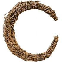 MODANU Grapevine Wreath 30cm Half Moon Vine Branch Wreath Rattan Wreath Garland Grapevine Roll Door Wreath Hoop for DIY Craft Easter Home Party Wedding Decor