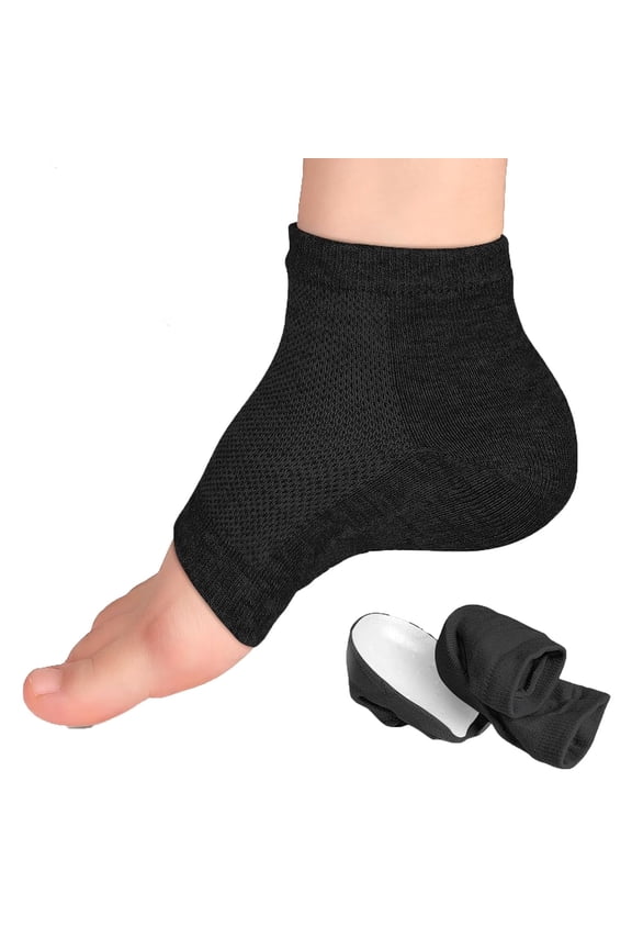 Height Max Socks, Half Height Increase Insoles Socks 1.4 onch, Invisible Shoe Lift Heel Pads for Men and Women(3.5cm, Black)