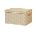 thumbnail image 1 of MODANU Large Storage Bins with Lids, Fabric Storage Cubes, Foldable Storage Baskets with Handles, Closet Organizers and Storage Bins for Clothes, Toys, Books, Beige, 1 of 8