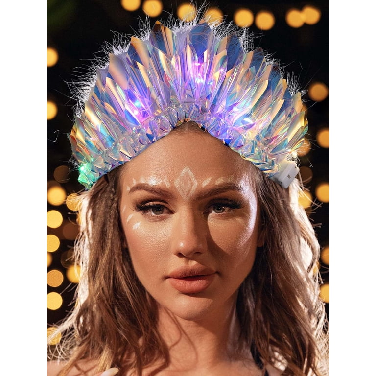 MODANU Light Up Laser Headbands LED Glowing Headpiece  display picture 2