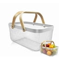 thumbnail image 1 of MODANU Metal Mesh Storage Basket with Handle, Garden Harvest Basket, Mesh Fruit Vegetables Gathering Basket Bin, Multi-Functional Metal Wire Basket for Kitchen Garden Picnic Cabinet, White, 1 of 9