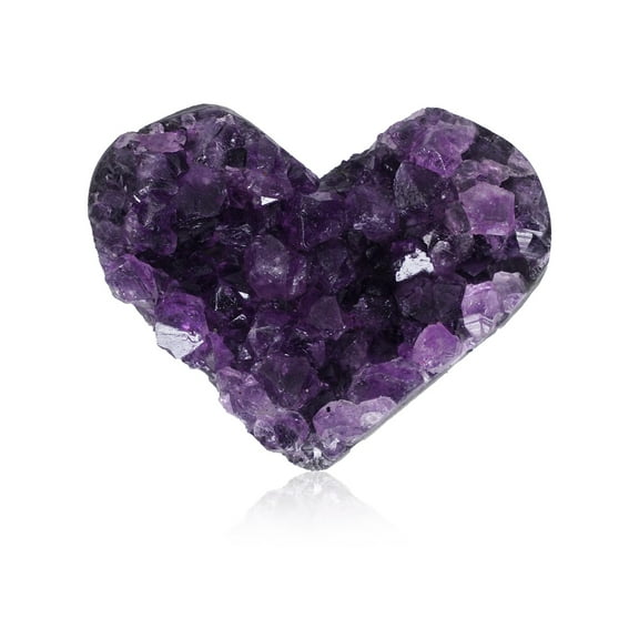 MODANU Natural Amethyst Healing Stones 1.5"-2" Heart-Shaped Crystal Rocks for Meditation and Chakra Healing Amethyst Crystal Heart Rocks for Crystal Lovers and Healing Enthusiasts