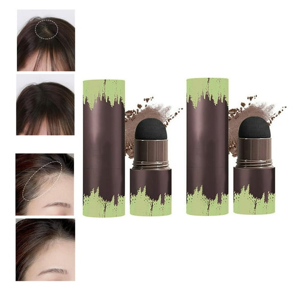 MODANU Natural Shade Hairline Powder, 2 Pcs Hair Shading Sponge Pen, Hairline Shadow Powder Stick, Quick Root Touch-Up, Waterproof Hair Root Concealer For Thinning Hair (Mocha Brown)