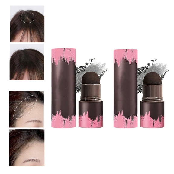MODANU Natural Shade Hairline Powder, 2 Pcs Hair Shading Sponge Pen, Hairline Shadow Powder Stick, Quick Root Touch-Up, Waterproof Hair Root Concealer For Thinning Hair (Pearl Black)