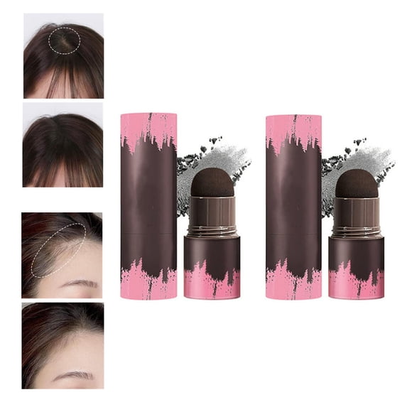 MODANU Natural Shade Hairline Powder, 2 Pcs Hair Shading Sponge Pen, Hairline Shadow Powder Stick, Quick Root Touch-Up, Waterproof Hair Root Concealer For Thinning Hair (Pearl Black)