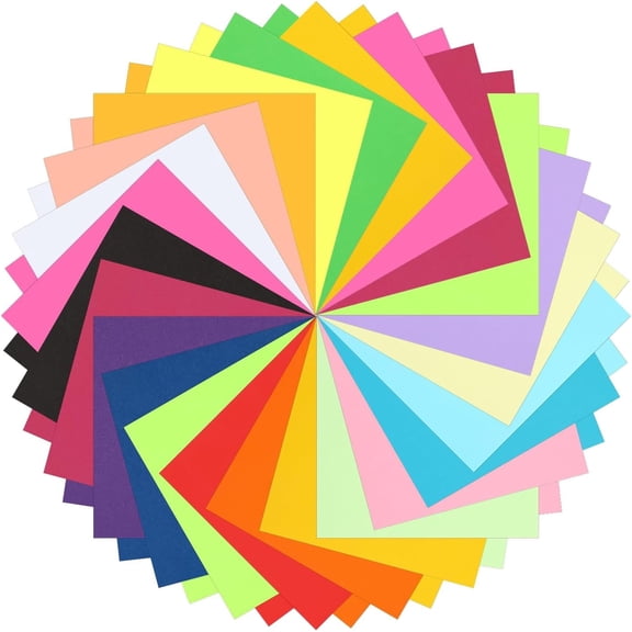 MODANU Origami Paper (15x 15 cm) 100 Sheets 50 Assorted Colours Card Paper Decoration Handcrafts Paper, Double-Sided-Colours Square, Origami Paper Kit for DIY Crafts, Gift for Kids