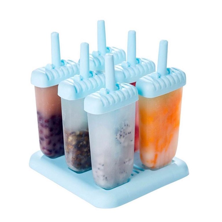 Silicone Popsicle Molds With Lids & Sticks - Reusable Ice Pop Maker, Drip Catcher, DIY Frozen Treats (Set Of 7)