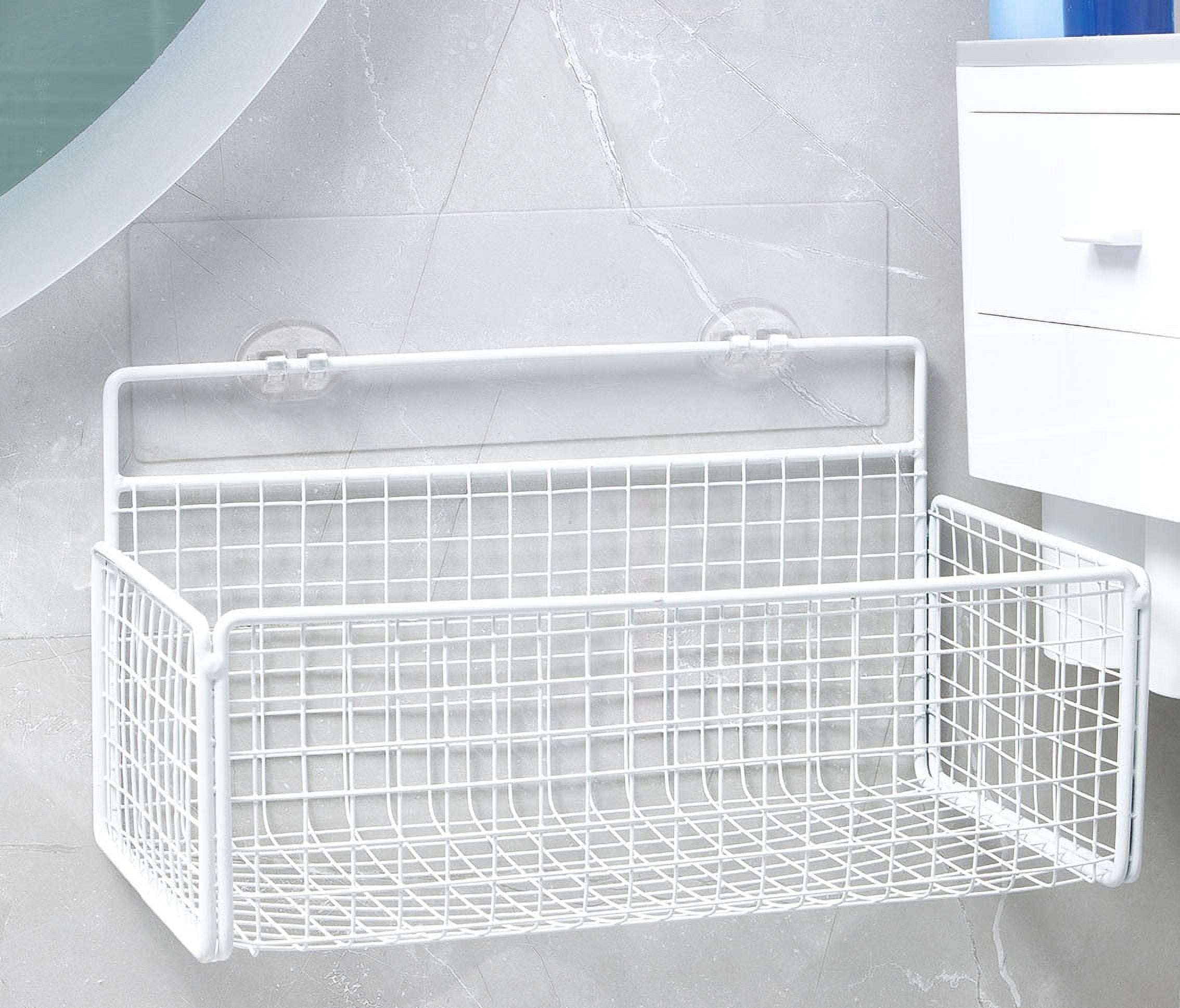 MODANU Rack Organizer Wall Mount Perforated White Wire Hanging Shelf