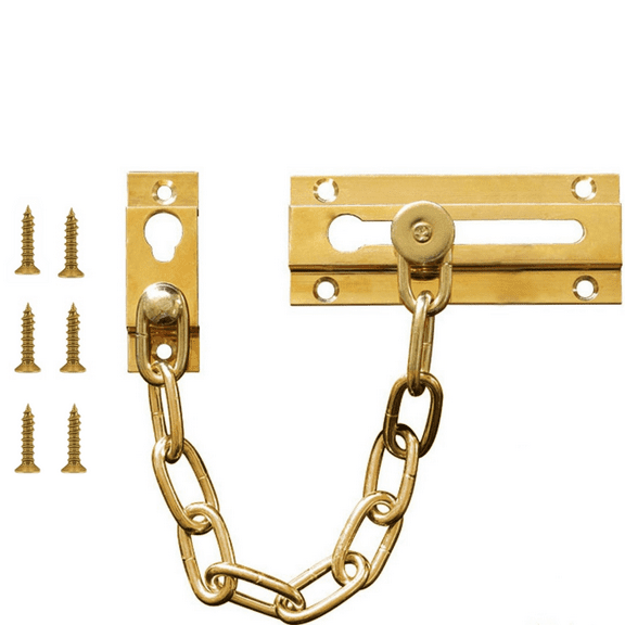MODANU Security Door Lock Chain Heavy-Duty, Strong and Rust-Resistant Chain Locks Guard (Brass)