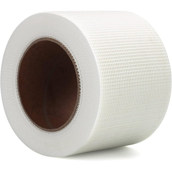 MODANU Self-Adhesive Fiberglass Drywall Joint Mesh Tape, 4in x 100ft Fiber Mesh Crack Patch Wall Repair Fabric, White