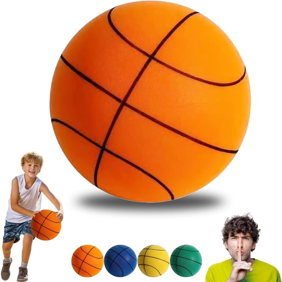 MODANU Silent Basketball, Quiet Basketball Indoor, Uncoated High-Density Foam Ball, Mute Basketball, High-Resilience,Safe, Soft, and Lightweight, Gift for Kids, 18cm