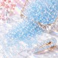 MODANU Straw Tube Beads, 100g Blue Iridescent 3mm Crispy Bingsu Beads ...