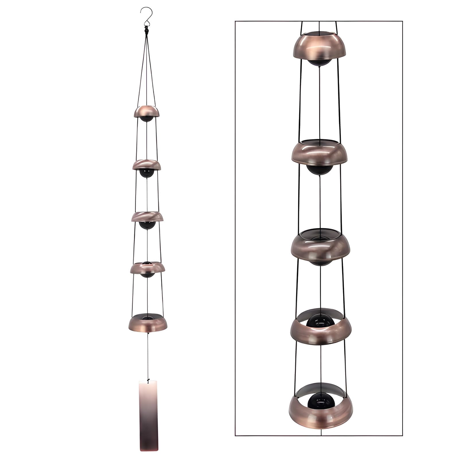 MODANU Wind Chimes for Outside, 36inch Copper Temple Wind Chimes for Feng Shui Decor, Home & Yard Decorations Outdoor