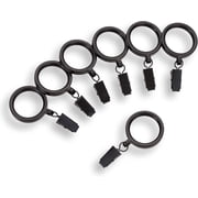 MODE Curtain Rings, Set of 14 Indoor/Outdoor Curtain Clips with Rings, 1-3/8  Compatible with 1-1/8" Rods or smaller, Dark Brown