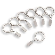MODE Curtain Rings, Set of 14 Indoor/Outdoor Curtain Clips with Rings, 1-3/8  Compatible with 1-1/8" Rods or smaller, Nickel