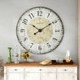 thumbnail image 1 of MODE HOME 24 Inch Large Wall Clock, Rustic Round Farmhouse Wall Clocks for Living Room Decor, Silent Non-Ticking Battery Operated Clock with Large Numerals, Vintage Oversized Decorative Wall Clock, 1 of 9