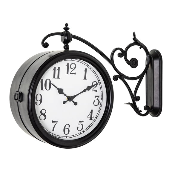 MODE HOME Double Sided Wall Clock, European Metal Vintage Wall Clock, Large Antique Corner Wall Clocks for Garden,Indoor,Outdoor,Living Room Decor