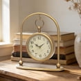thumbnail image 1 of MODE HOME Vintage Small Gold Table Clock, Silent Non-Ticking Retro Desk Clock, Battery Operated Decorative Shelf Clock for Living Room, Bedroom & Kitchen Decor, 1 of 8