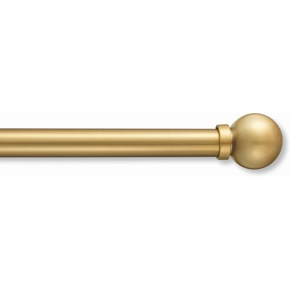 MODE Premium Collection Adjustable Single Rod Set with Modern Ball Finials, Fits 24” to 60” Windows