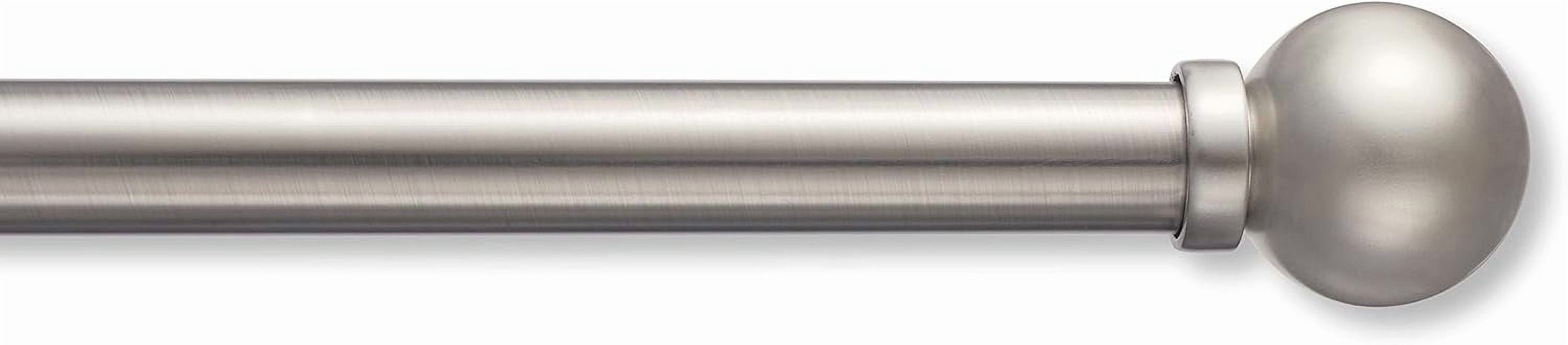 MODE Premium Collection Adjustable Single Rod Set with Modern Ball Finials, Fits 24” to 60” Windows