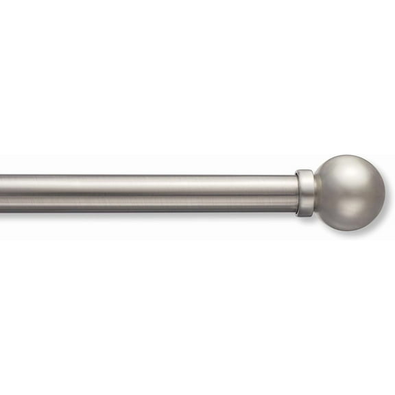 MODE Premium Collection Adjustable Single Rod Set with Modern Ball Finials, Fits 24” to 60” Windows