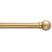 MODE Premium Collection Adjustable Single Rod Set with Modern Ball Finials, Fits 60” to 132” Windows