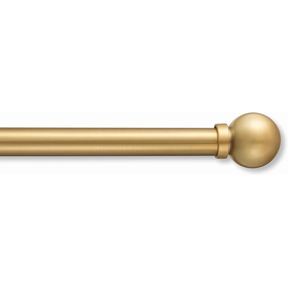 MODE Premium Collection Adjustable Single Rod Set with Modern Ball Finials, Fits 60” to 132” Windows