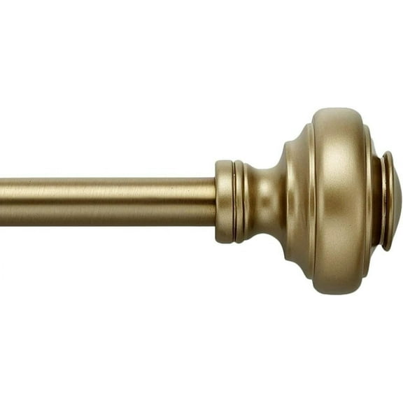 MODE Simplicity Collection Adjustable Single Curtain Rod Set with Doorknob Finials Adjustable Rod, Fits windows 24” to 84” Windows (2-Pack)