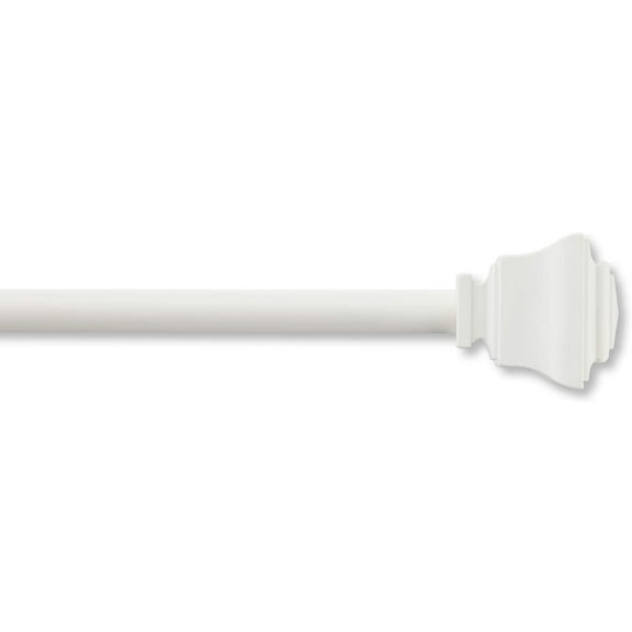 MODE Simplicity Collection Single Adjustable Curtain Rod Set with Doorknob Finials, Fits windows 24” to 84” Windows