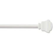 MODE Simplicity Collection Single Adjustable Curtain Rod Set with Doorknob Finials, Fits windows 24  to 84  Windows