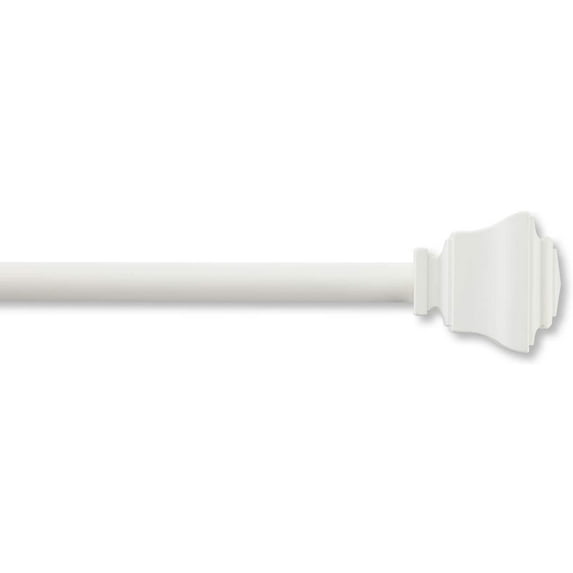 MODE Simplicity Collection Single Adjustable Curtain Rod Set with Doorknob Finials, Fits windows 24” to 84” Windows