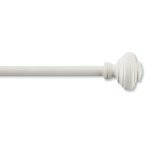 MODE Simplicity Collection Single Adjustable Curtain Rod Set with Doorknob Finials, Fits windows 24” to 84” Windows
