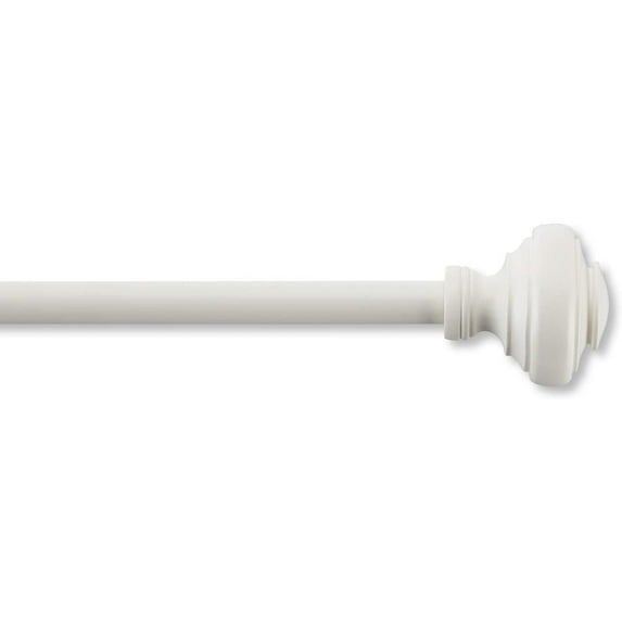 MODE Simplicity Collection Single Adjustable Curtain Rod Set with Doorknob Finials, Fits windows 24” to 84” Windows