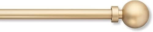 MODE Simplicity Single Adjustable Curtain Rod Set with Modern Ball Finials, Fits 24” to 60” Windows