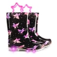 thumbnail image 1 of MODEBYME Girls Light Up Rain Boots Toddler Kids Waterproof Glitter Boots with Easy on Handles, Black, Size 10, 1 of 7