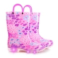 thumbnail image 1 of MODEBYME Girls Light Up Rain Boots Toddler Kids Waterproof Glitter Boots with Easy on Handles, Pink, Size 9, 1 of 7