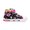 thumbnail image 1 of MODEBYME Kids Toddler Light Up Sneakers Girls High Top Flashing Walking Canvas Shoes, Black, Size 10, 1 of 7