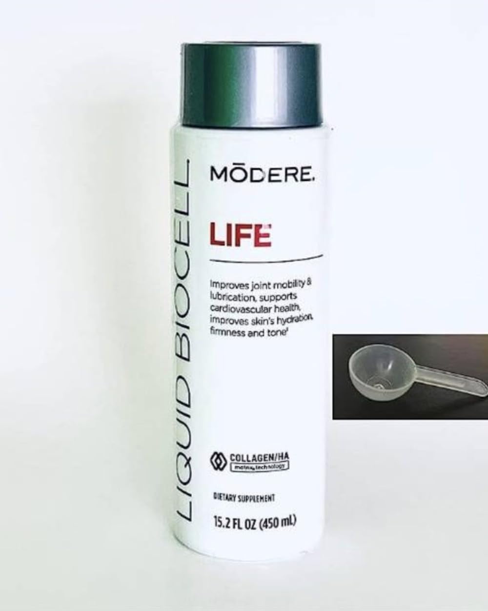 MODERE Natural Liquid Biocell Collagen with Hyaluronic Acid, 1 Tbsp Measuring Spoon Set- 450mL/ 15.2 fl oz