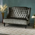 thumbnail image 1 of Modern Velvet Loveseat 50.25"W x 34.00"D x 38.50"H with High-back and Turned Legs, 1 of 11