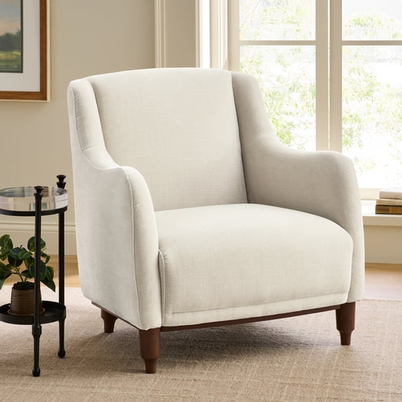 Better Homes & Gardens Ambrose Accent Chair, Ivory Velvet