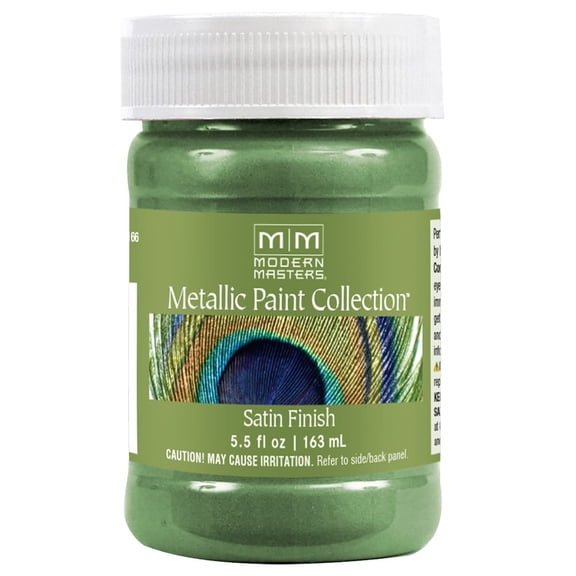 5.5 oz Modern Masters ME434 Mystical Green Metallic Paint Collection, Satin Water-Based Decorative Metallic Paint