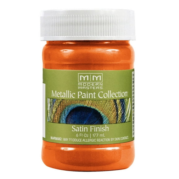 6 oz Modern Masters ME702 Burnt Orange Metallic Paint Collection, Satin Water-Based Decorative Metallic Paint