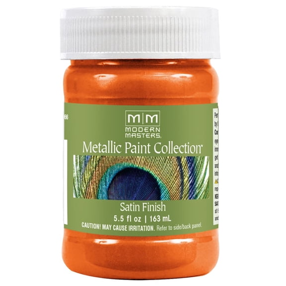 5.5 oz Modern Masters ME702 Burnt Orange Metallic Paint Collection, Satin Water-Based Decorative Metallic Paint
