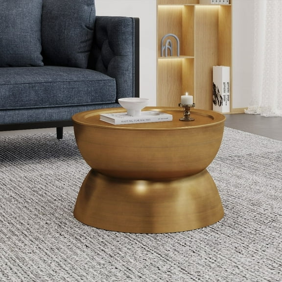 Modern Metal Coffee Table for Living Room - Space-Saving & Easy-Clean, 24.25"x24.25"x15.25"