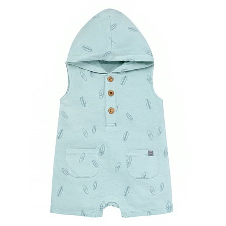 Modern Moments by Gerber Baby Boy Cotton Hooded Sleeveless Romper, Sizes 0/3 Months - 24 Months