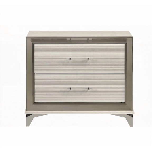 MODERN-STYLE STAR WHITE NIGHTSTAND WITH SPACIOUS DRAWERS